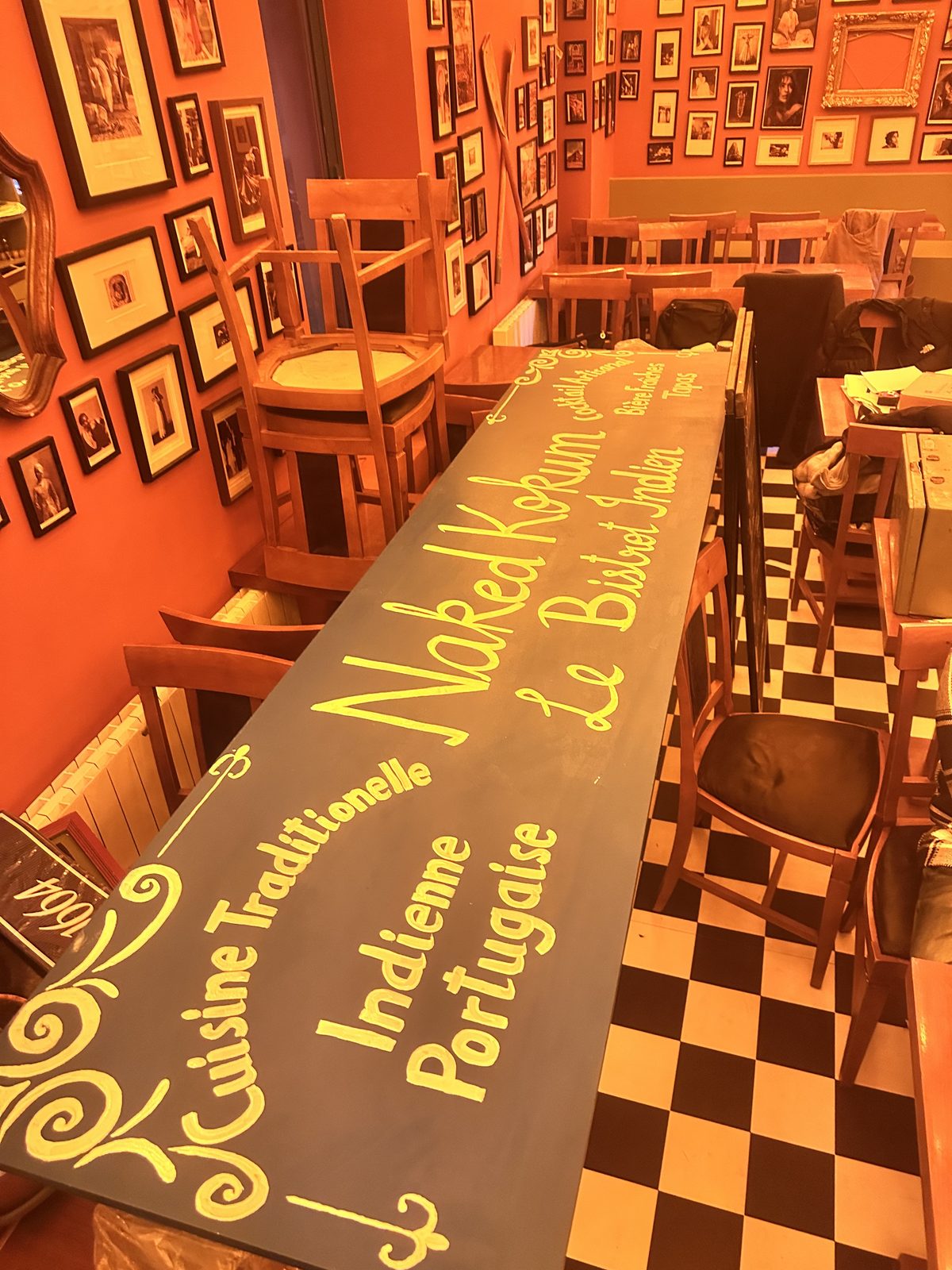 Naked Kokum Bar happy hour chalkboard