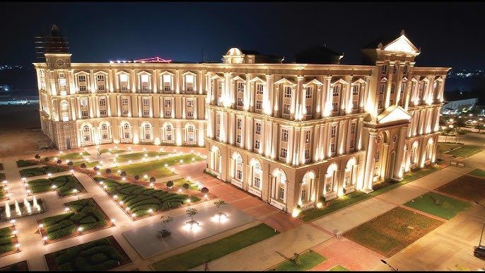 Dayananda Sagar University campus at night