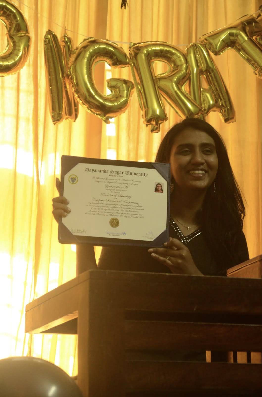 Holding the B.Tech degree certificate
