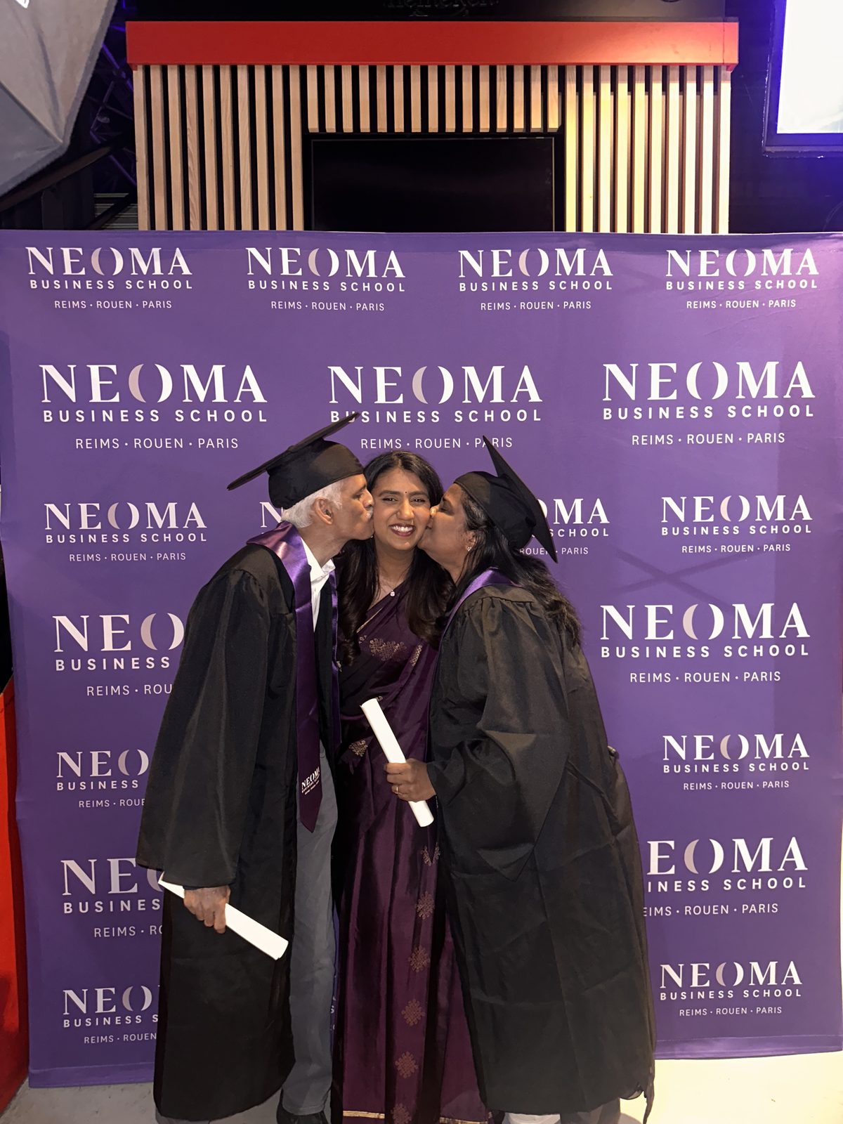 With family at graduation
